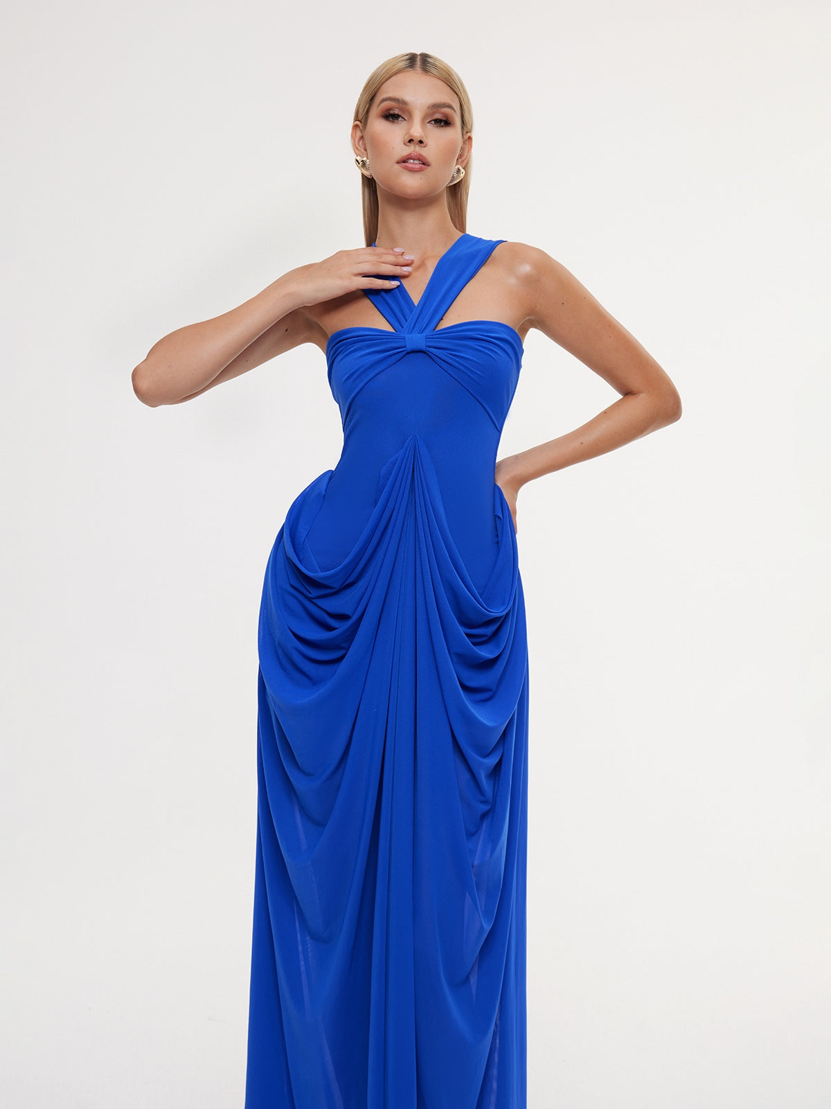 Halterneck Split Maxi Dress
