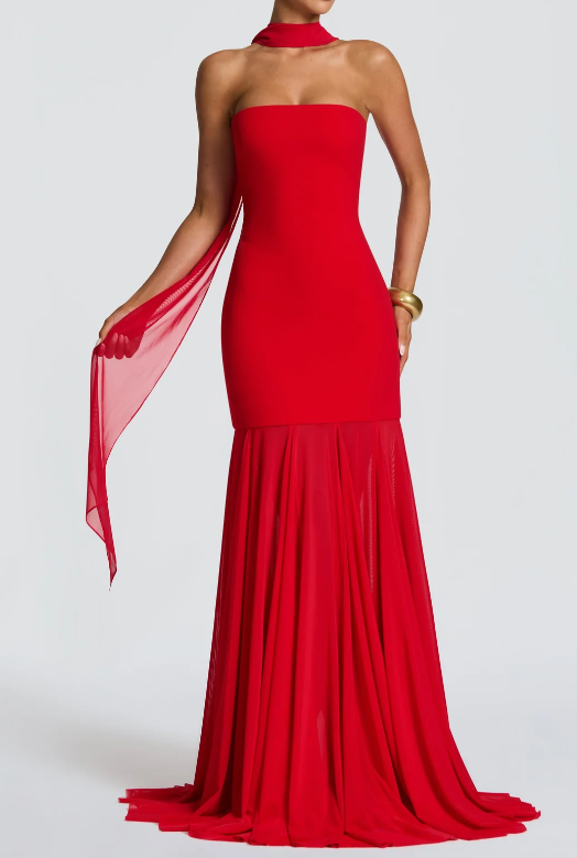 Red Strapless Dress