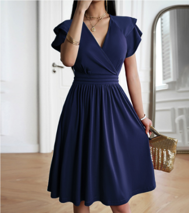 Zita Effortless Loose Short Sleeved Dress with Ruffle Boutique Collection