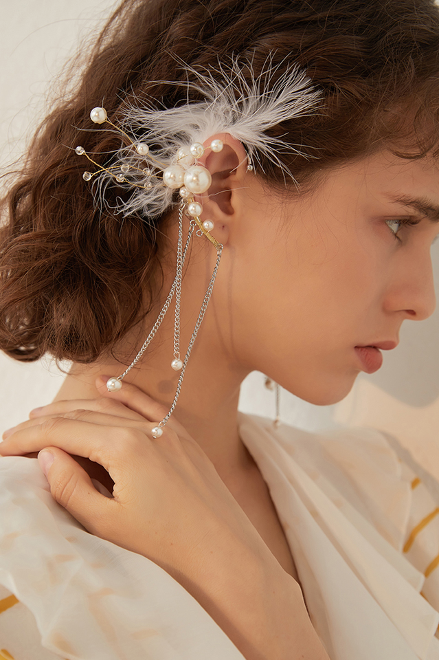 Feather Elegant Tassel Earrings
