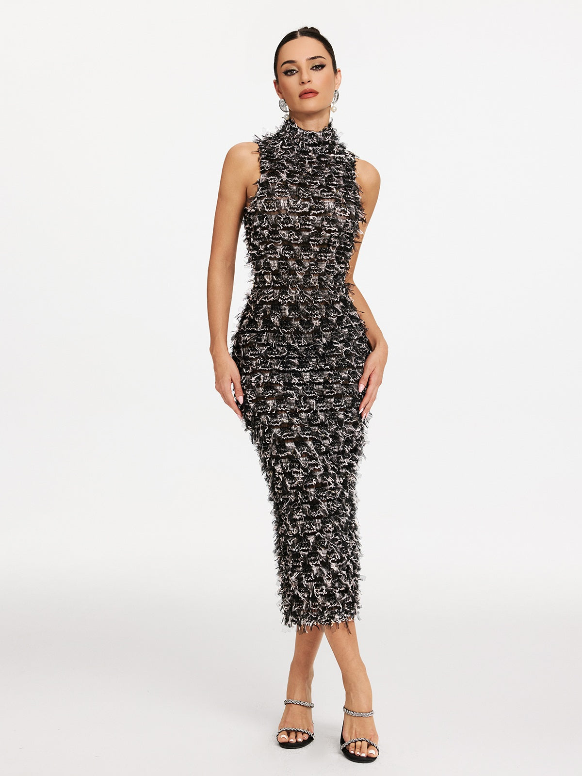 High Neck Midi Dress
