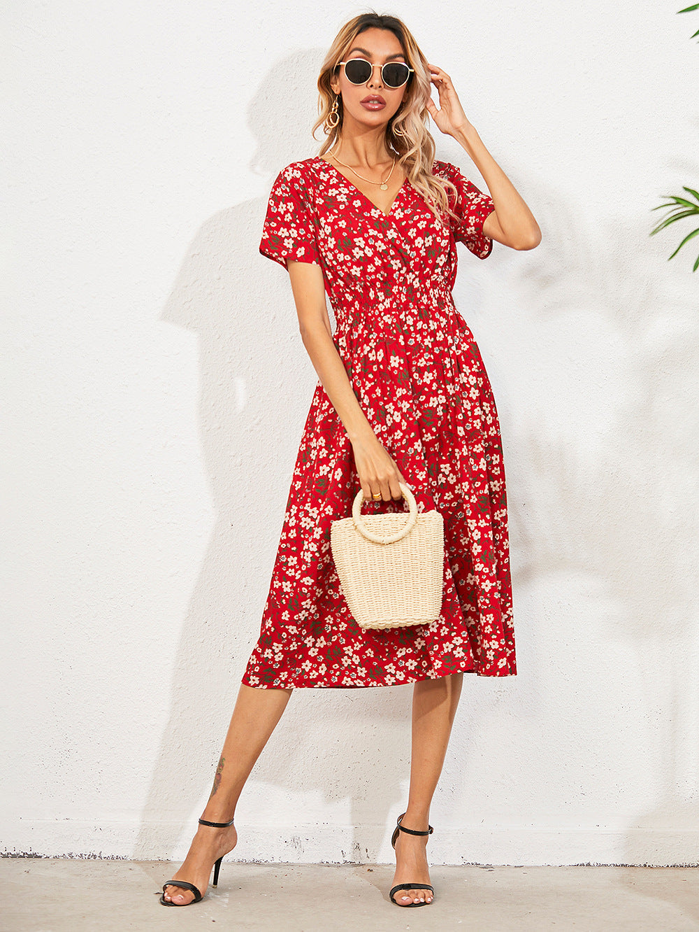 Fatima Timeless Women's Dress with Floral Pattern Elevated Occasion Wear
