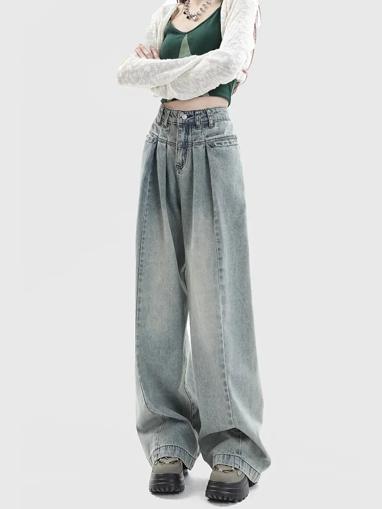 Retro Fashion Chic Allmatch Loose Streetwear Trendy Simple Comfortable Jeans