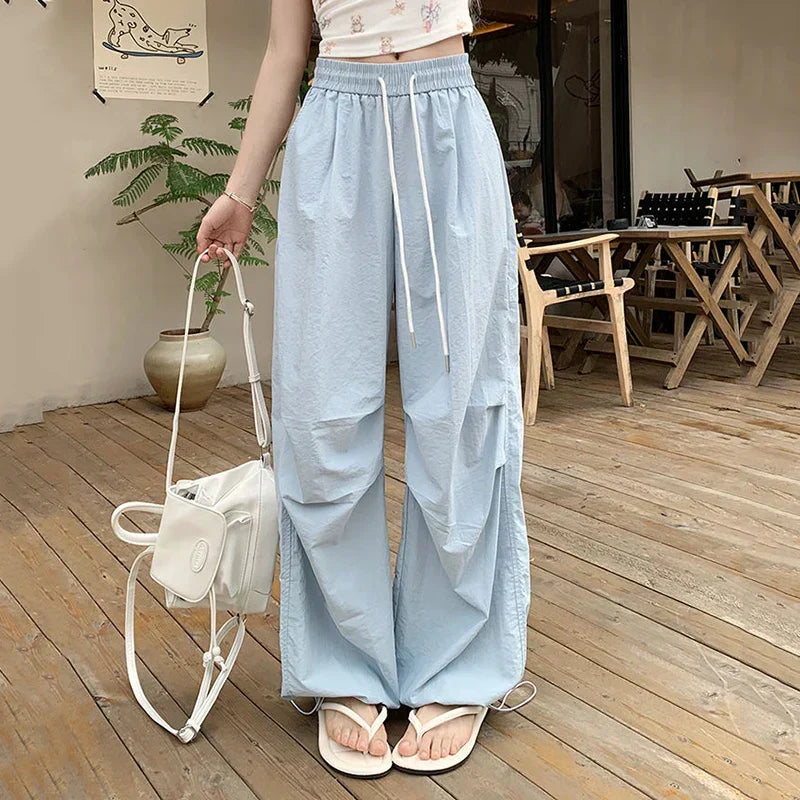 Parachute High Waist Drawstring Wide Leg Pant