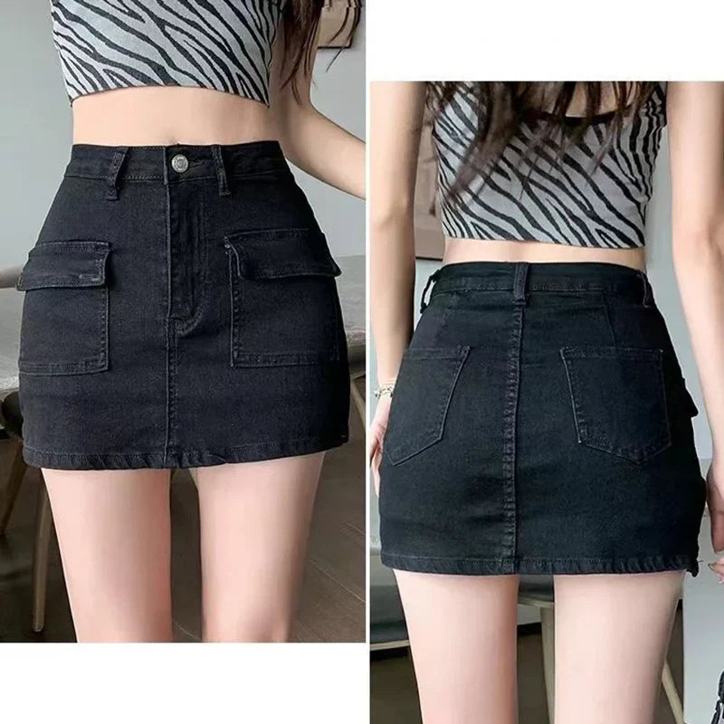 DressBetty - Tight High Waist Side Split Denim Skirt