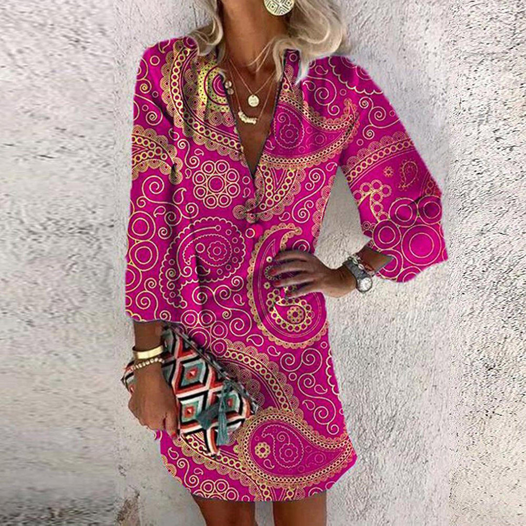 Queralt Effortless Patterned Dress for Women Premium Wardrobe Essential