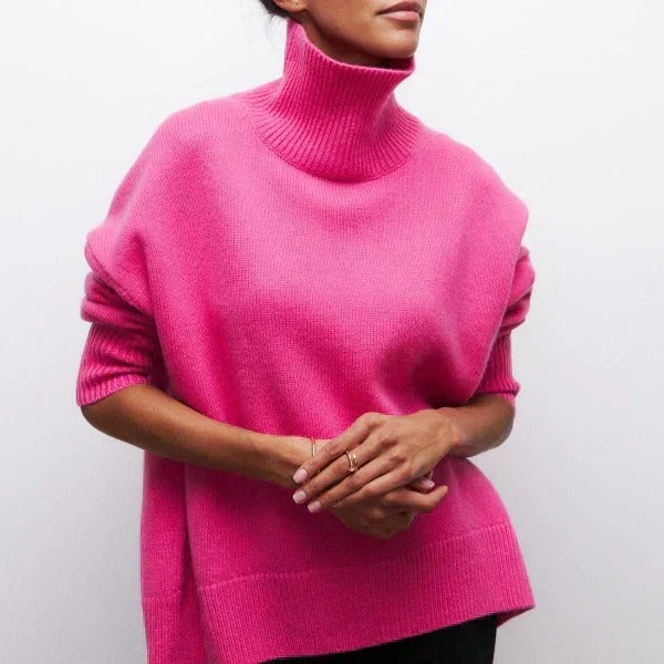 Turtleneck Short Sleeve Oversized Knit Sweater 4