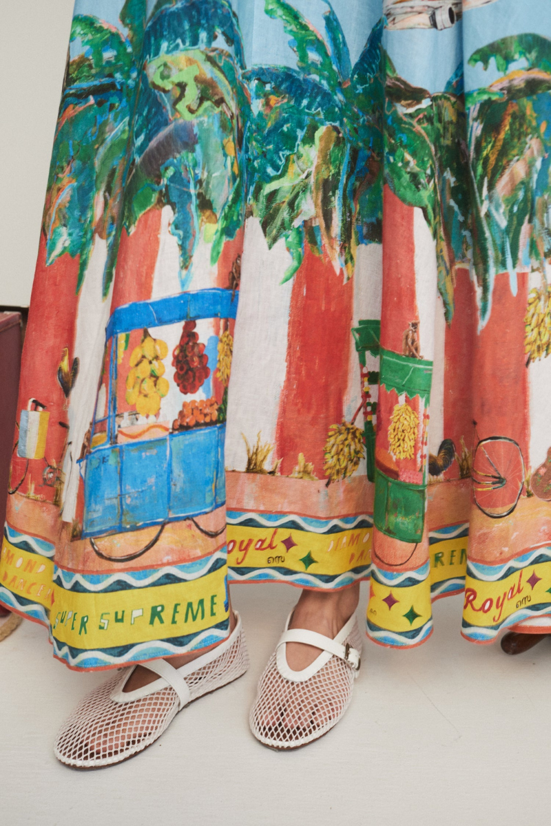 Yamel Boutique Spaghetti Graffiti Print Maxi Dress Evening Wear Edit