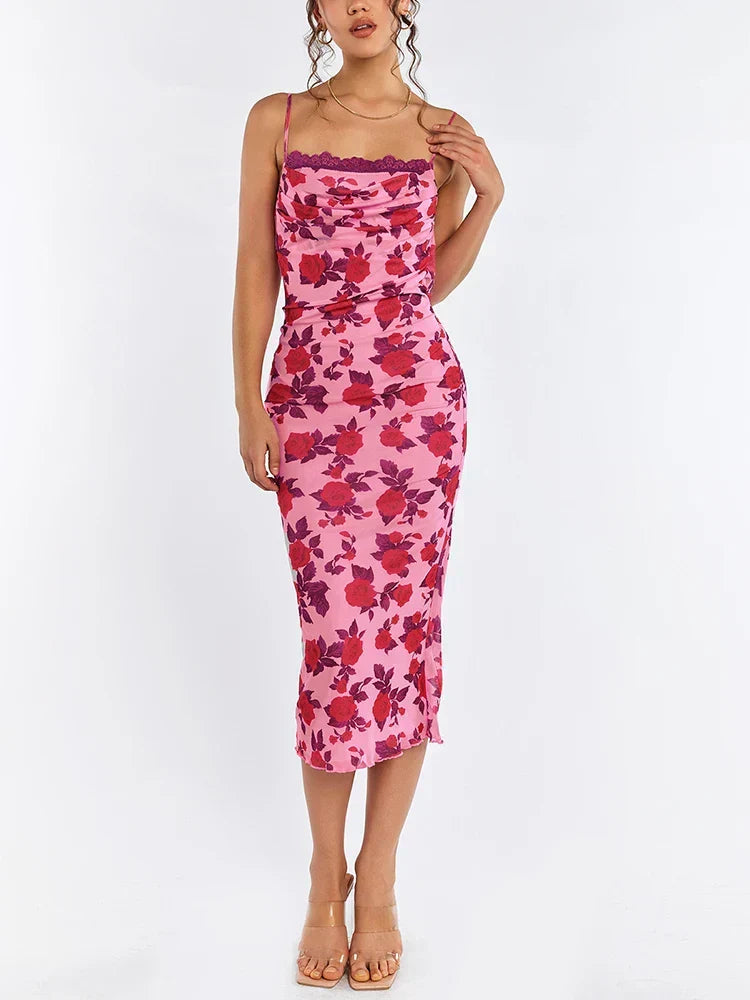 Gabi Elegant Midi Dress Print / M