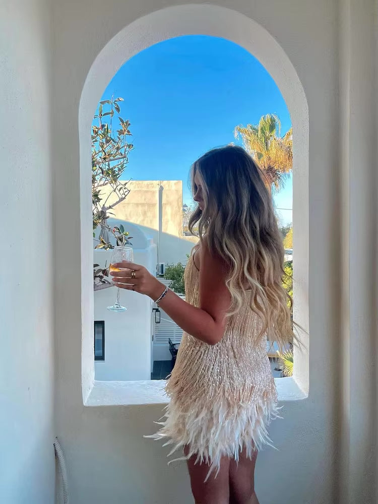 Doriana | Feather Mini Dress