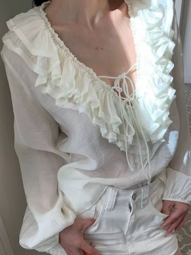 Summer Multicolor Layered Decoration Blouse
