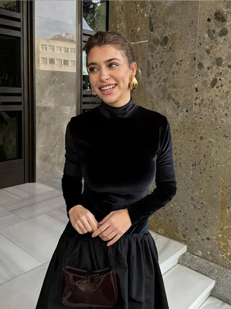 Isabella Minimalist Long Sleeve Midi Dress Designer Edit
