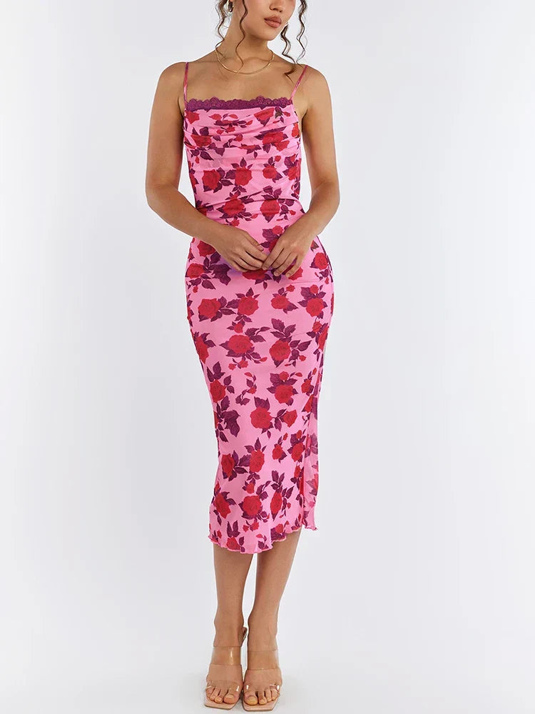Gabi Elegant Midi Dress Print / S