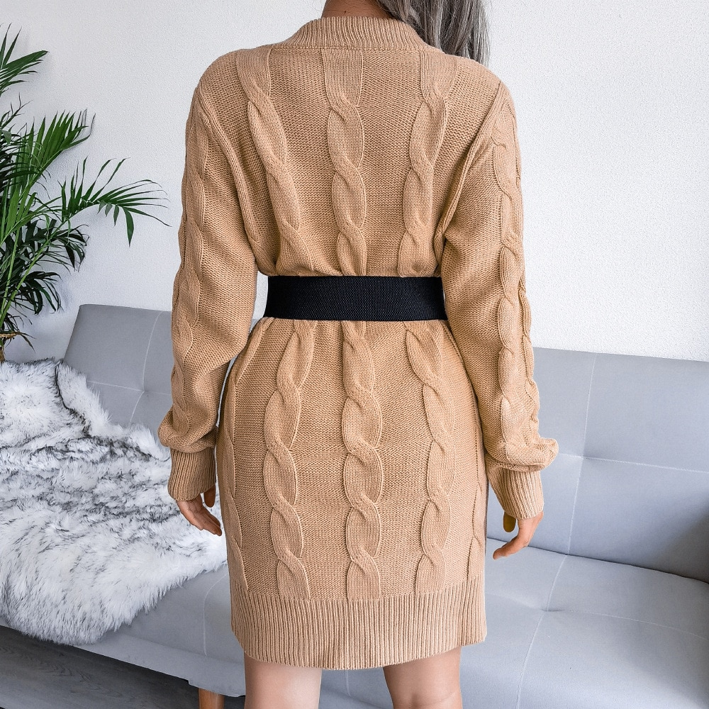 Pete Autumn Knitted Sweater Dress for Women Timeless Daily Style