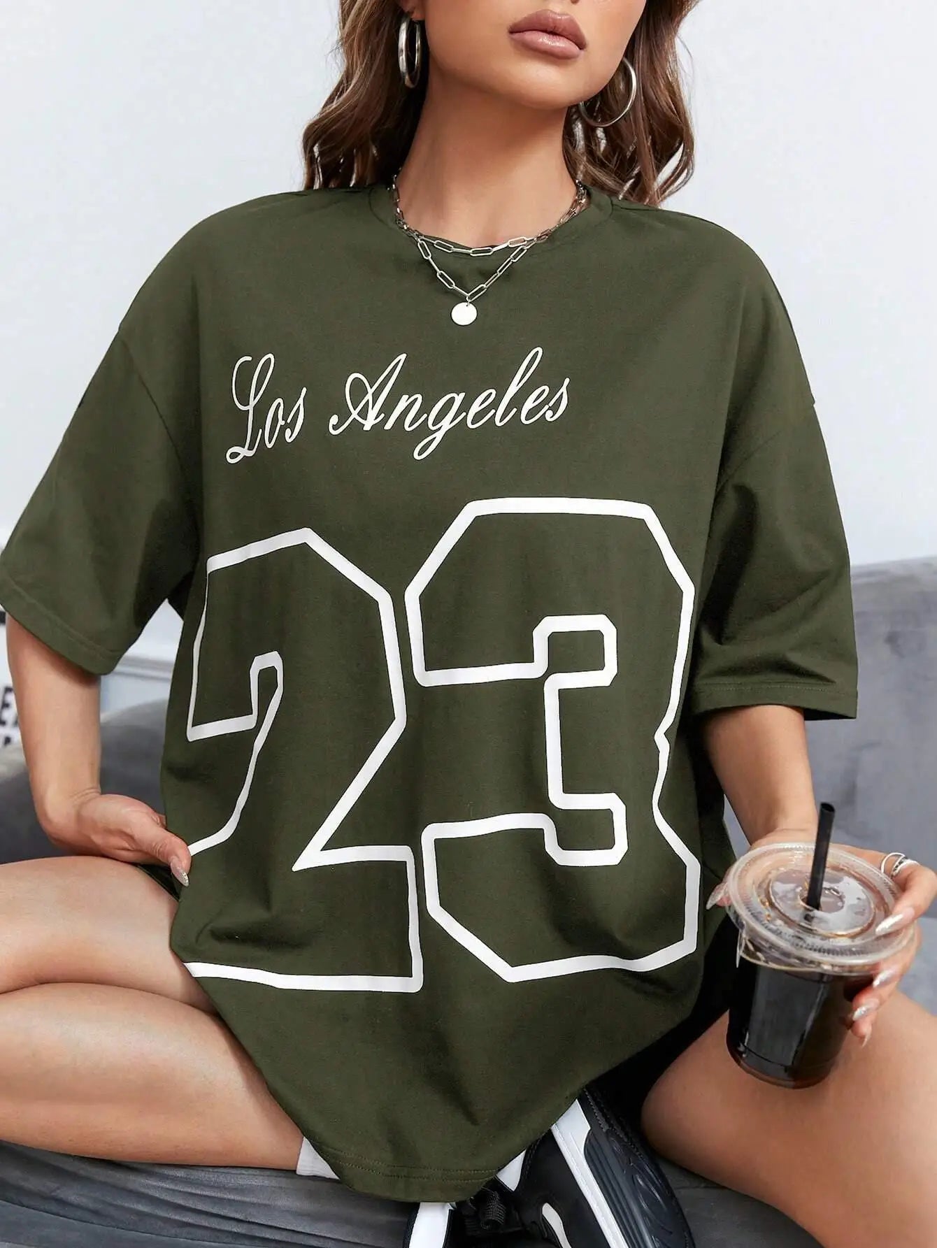 Los Angeles 23 Letter Print Tshirt