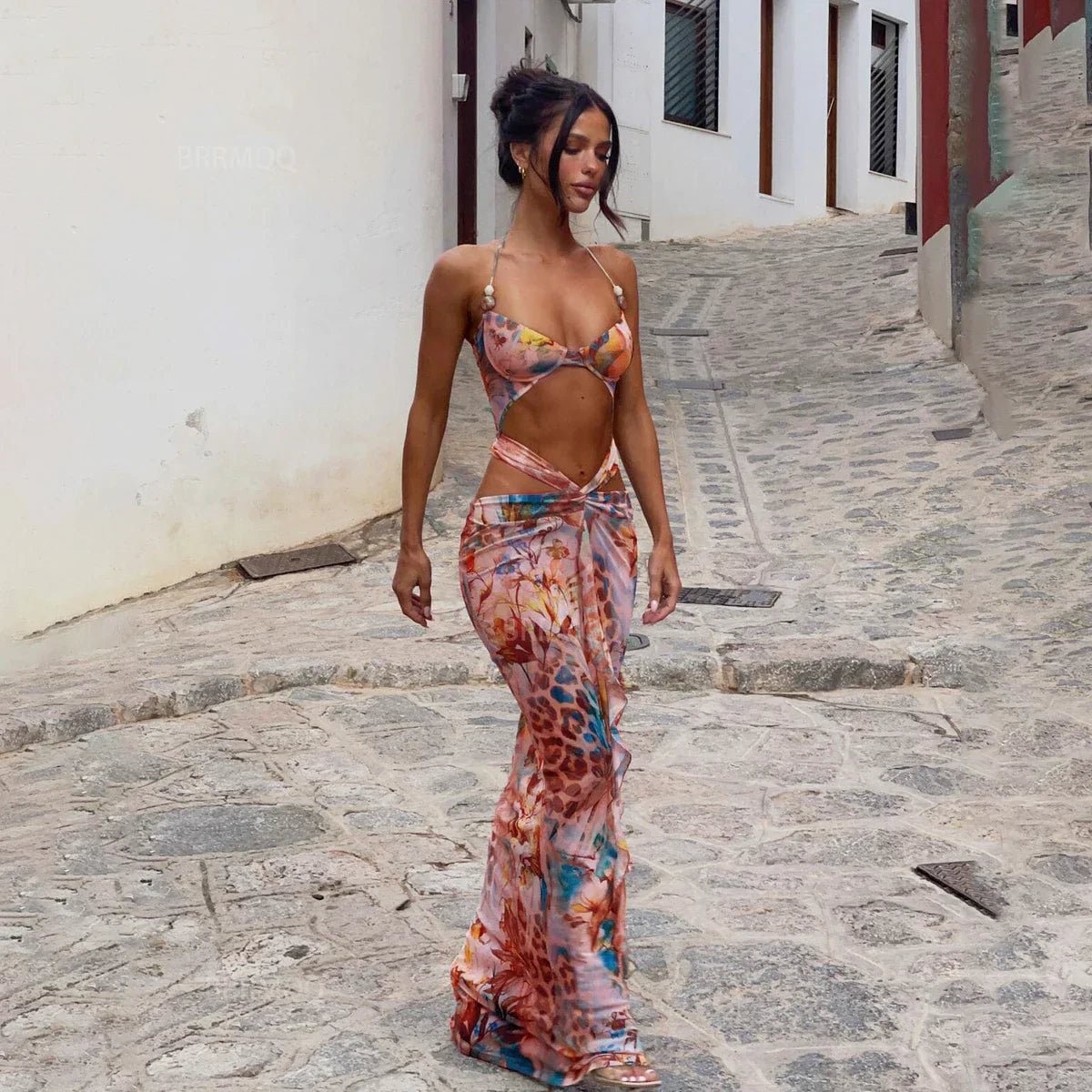 Push Up Bikini Dress Cover Up Three Piece Swim Set