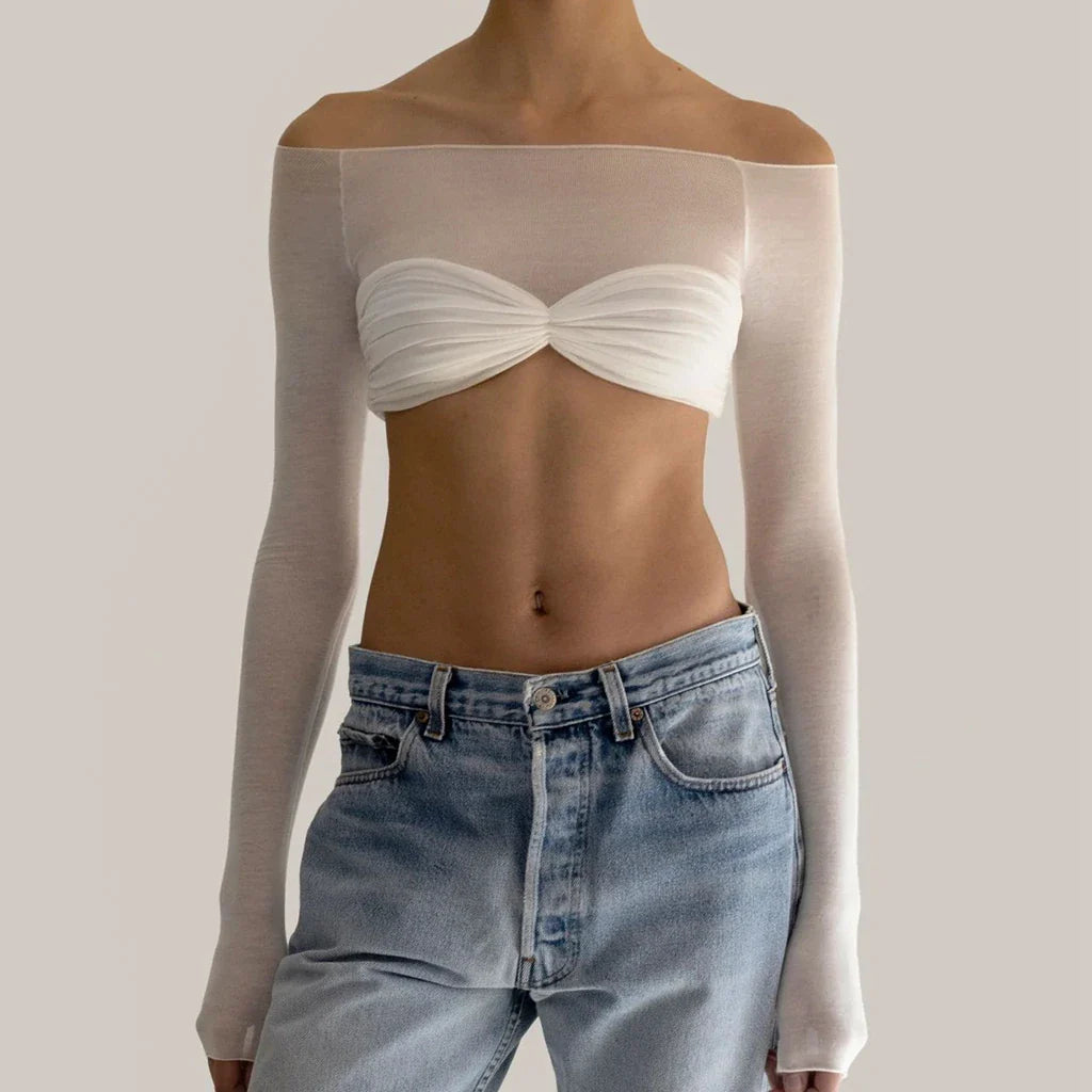 Shell Patchwork Seethrough Strapless