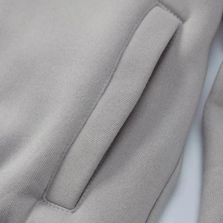 Gray Ribbed Trim Contrast Panel Oversized Varsity Bomber Jacket 7