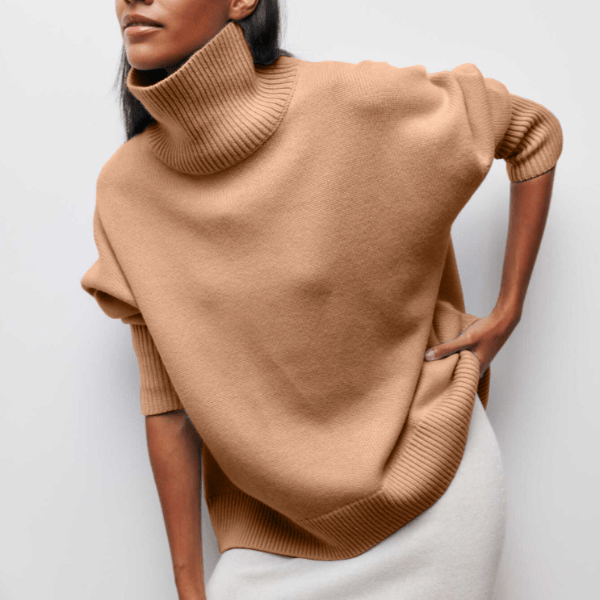 Turtleneck Short Sleeve Oversized Knit Sweater 7