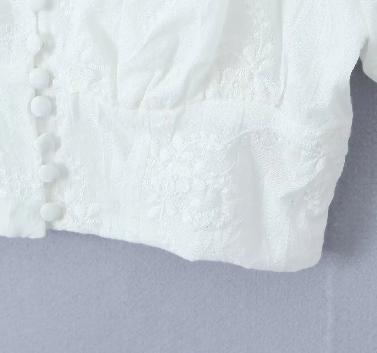 Embroidery White Crop Top Graceful And Midi Skirt Set