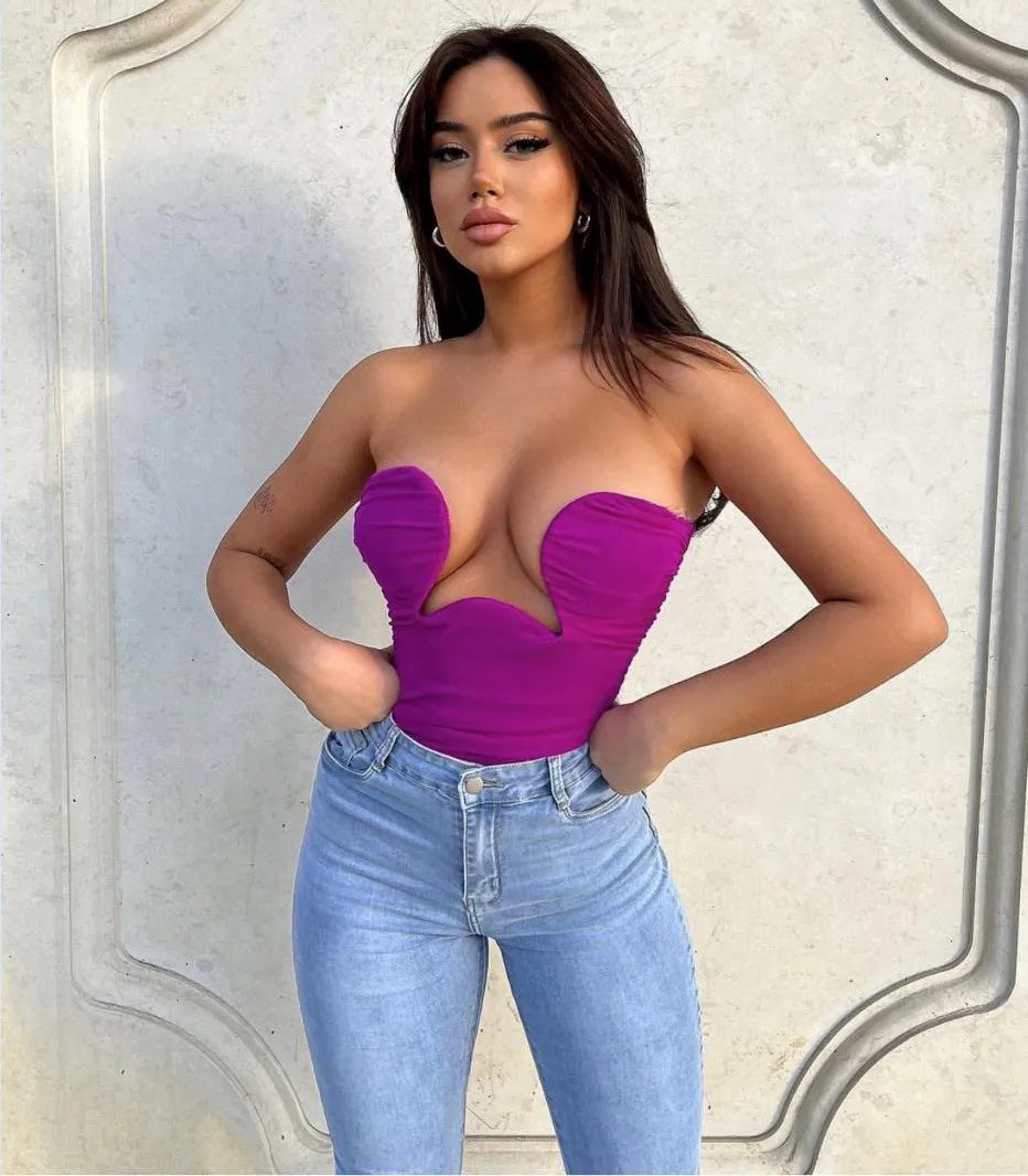 Rayon Bandage Bodycon Mini Strapless