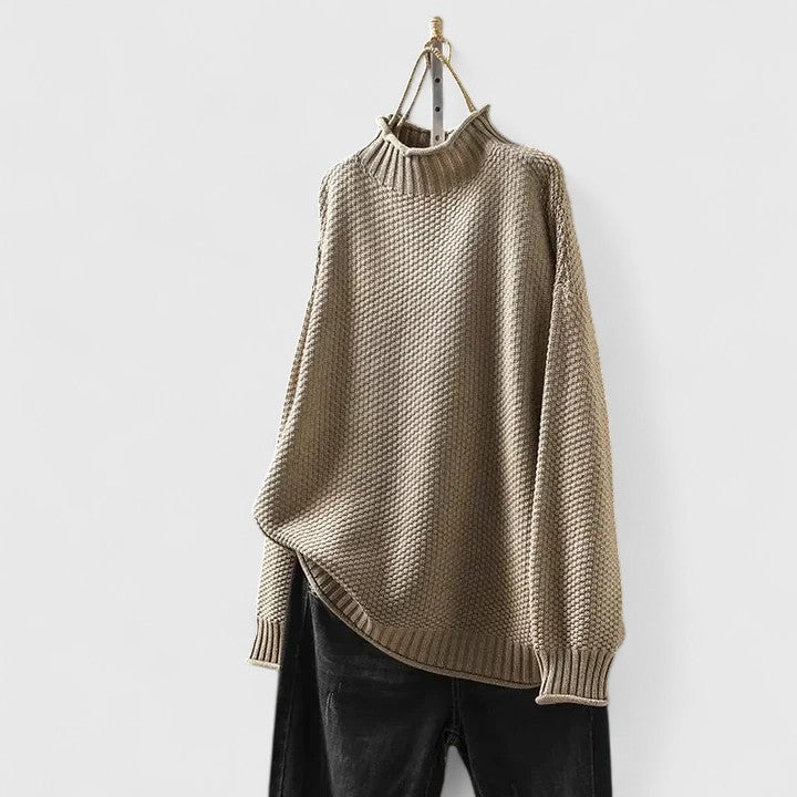 Turtleneck Long Sleeve Chunky Knit Oversized Sweater