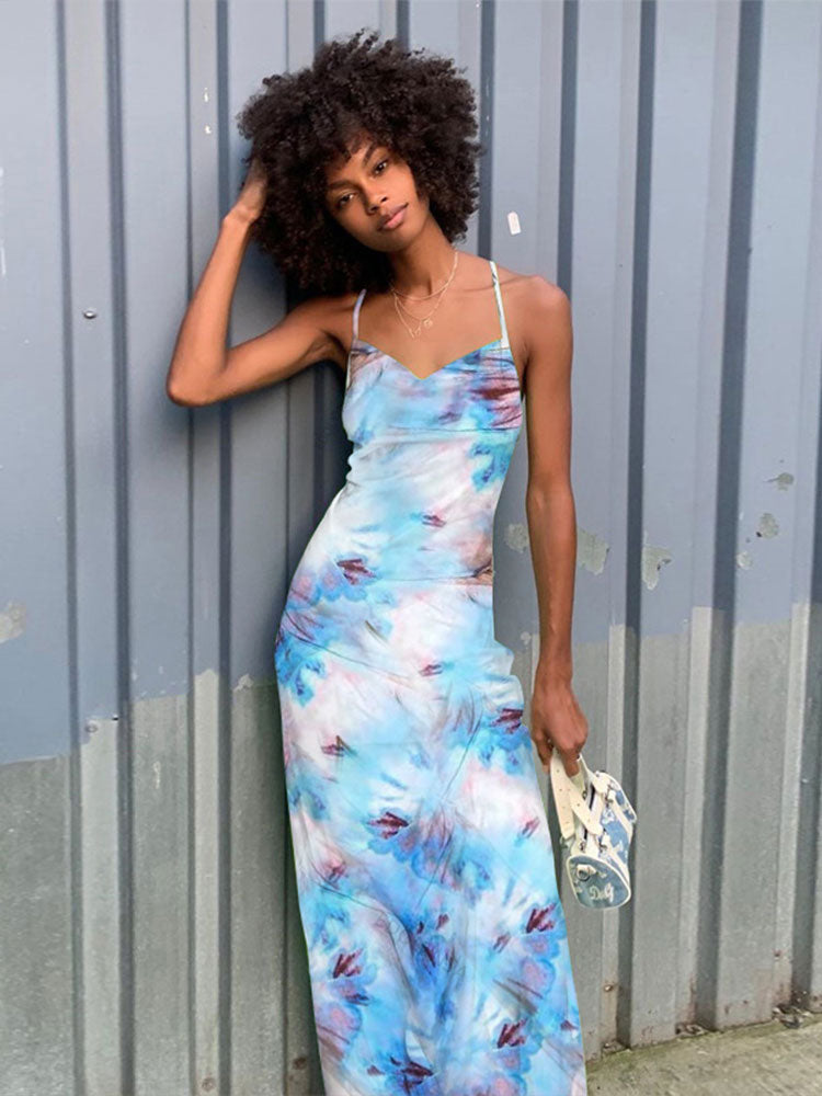 Green Boho Printed Maxi Dress