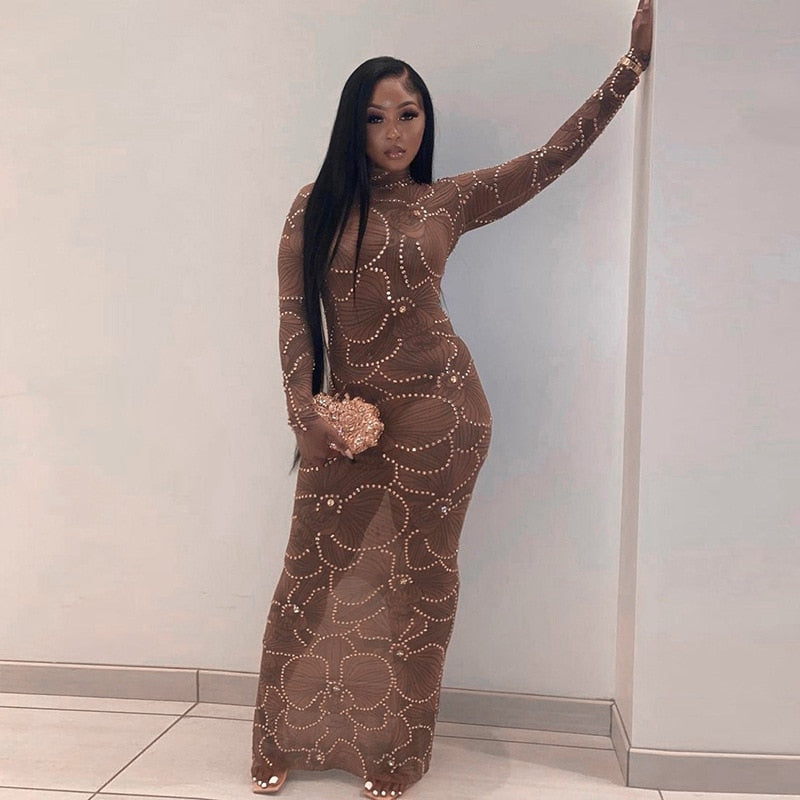 Club Bodycon See Through Long Dress