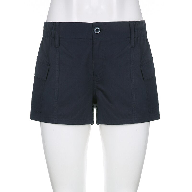 Low Waisted Shorts Harajuku Retro Basic Casual Sporty Bottom Women Biker