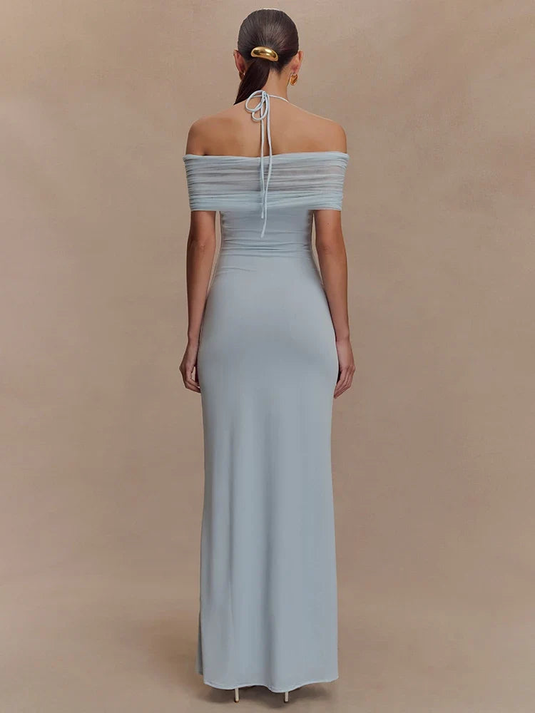 Off Shoulder Strapless Maxi Dress