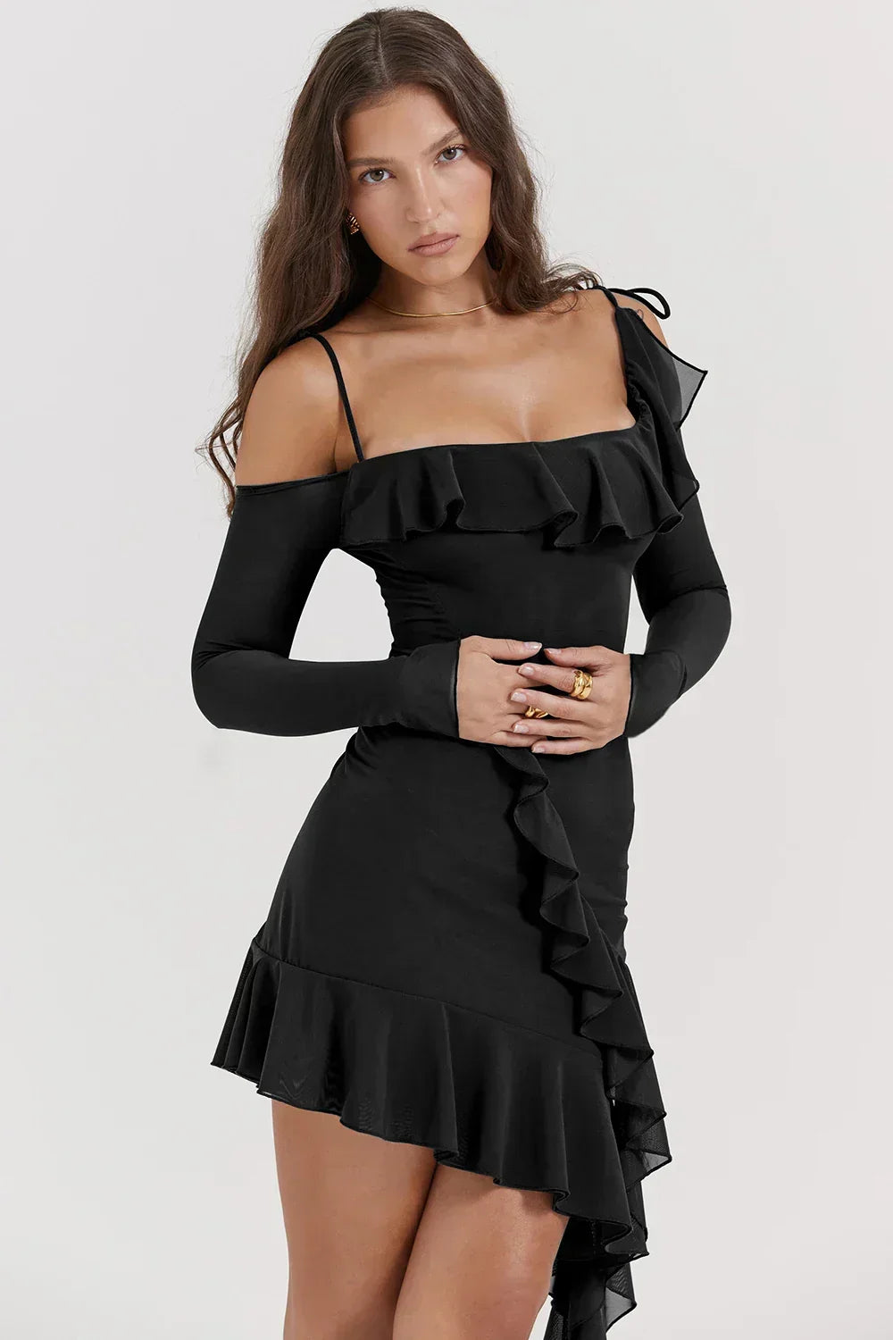 Eleanora Ruched Stylish Mini Dress