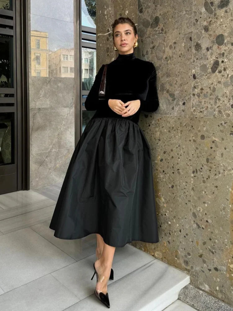 Isabella Minimalist Long Sleeve Midi Dress Designer Edit