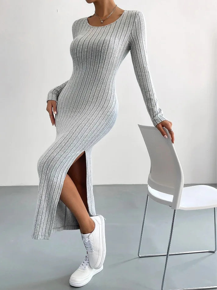 Mercedes Womens Long Sleeved Minimalist Dress with Premium Casual Styling