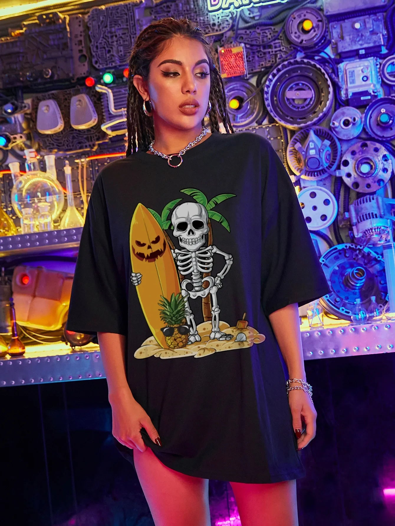 Skull Butterfly Cotton Tshirt