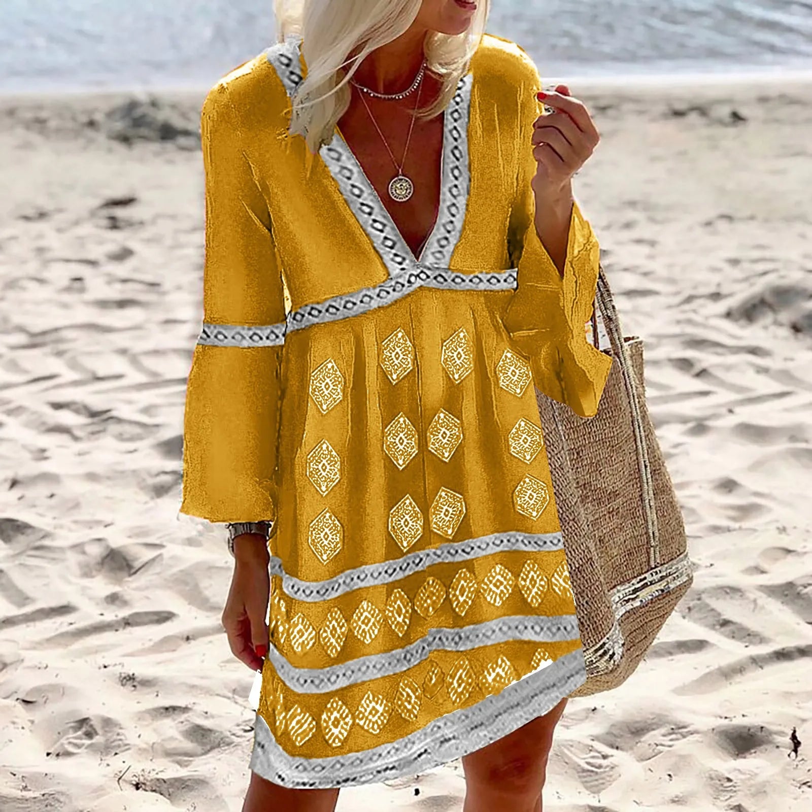 Paloma Minimalist Summer Dress with Batwing Sleeves Boutique Collection