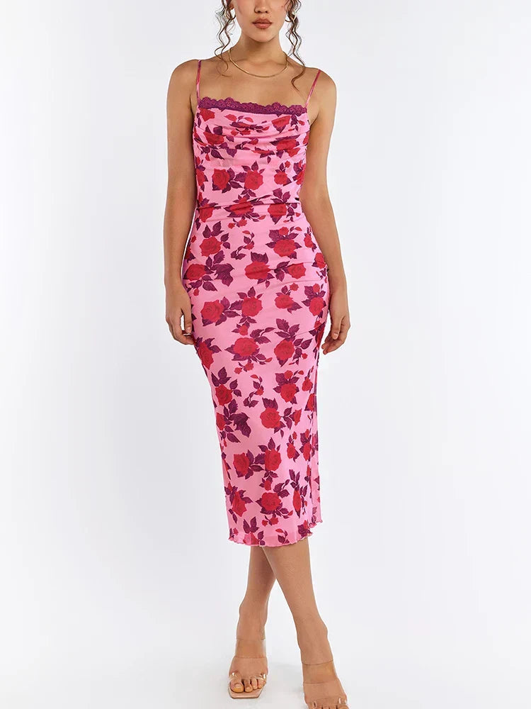 Gabi Elegant Midi Dress Print / Xs