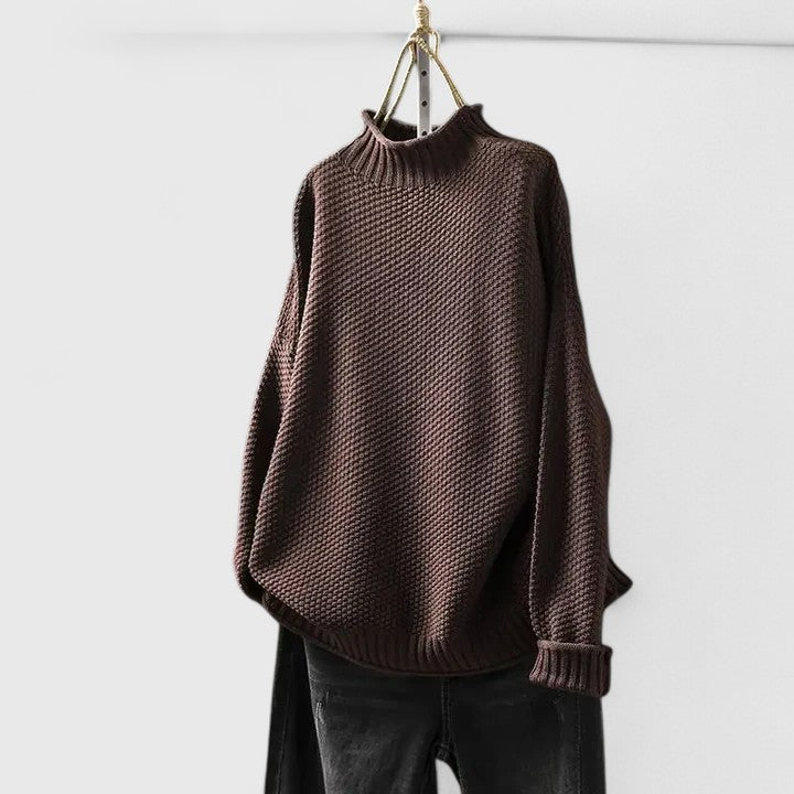 Turtleneck Long Sleeve Chunky Knit Oversized Sweater