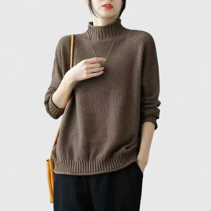 Turtleneck Long Sleeve Chunky Knit Oversized Sweater