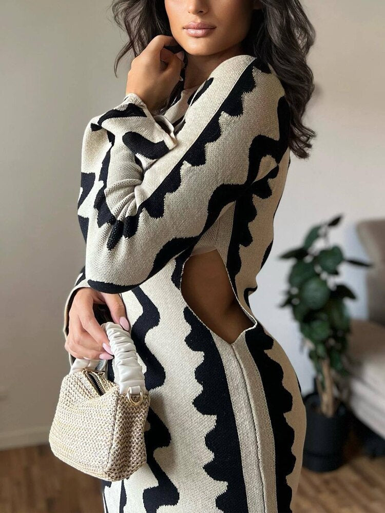 Ximena Premium Long Sleeve Knitted Maxi Dress Wardrobe Essential