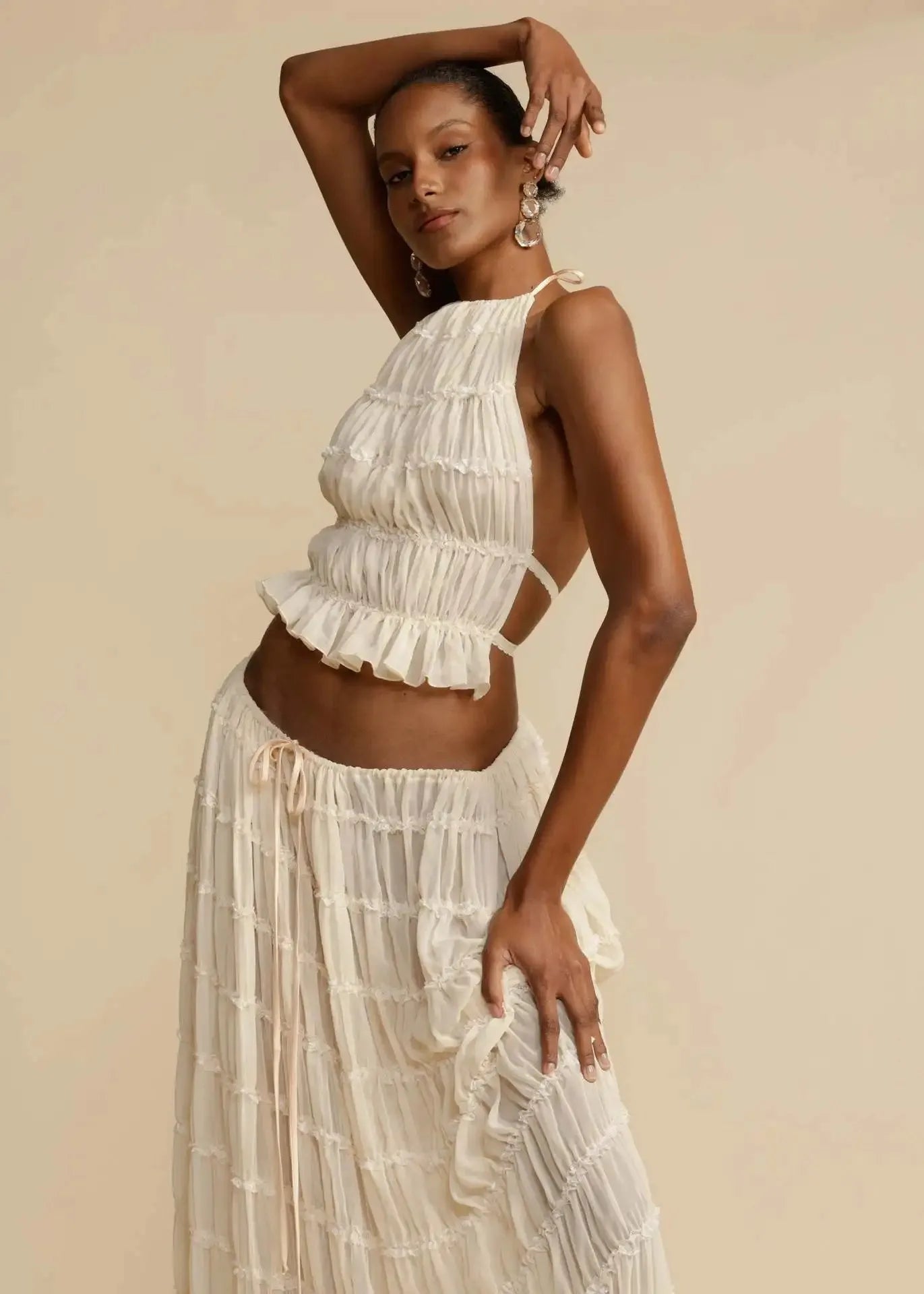 Eva Statement Long Lace Dress for Ceremony Everyday Luxe Edit