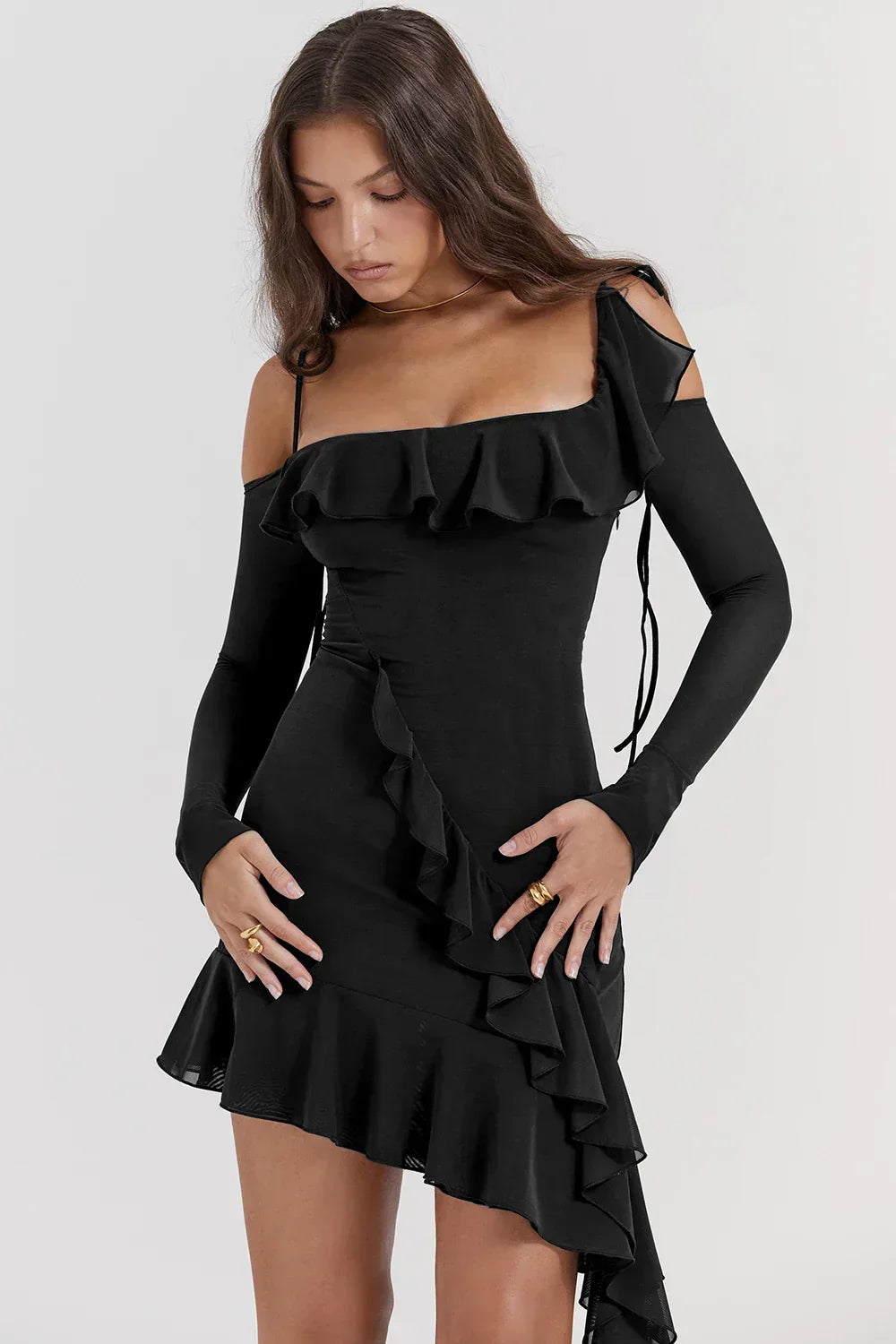 Eleanora Ruched Stylish Mini Dress