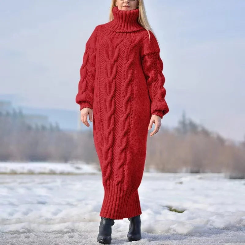 Reina Winter Turtleneck Sweater Dress with Contemporary Everyday Styling