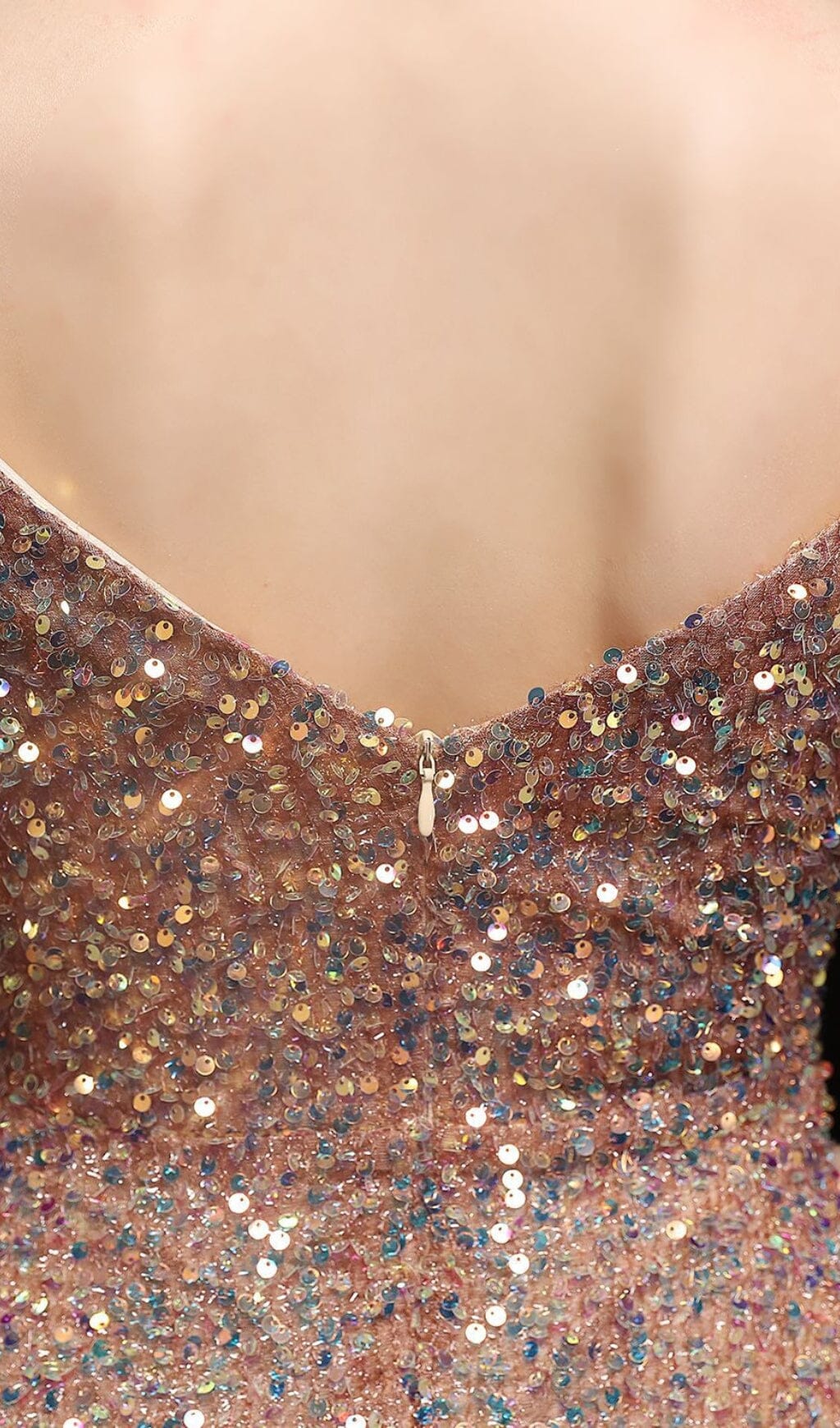 Sequined Plunge Midi Dress
