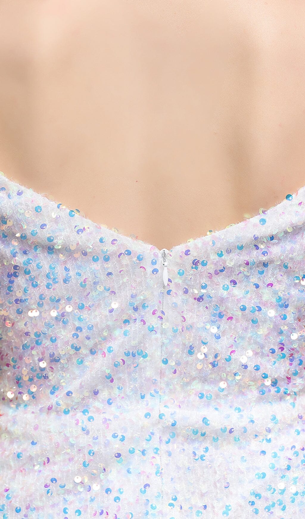 Sequined Plunge Midi Dress