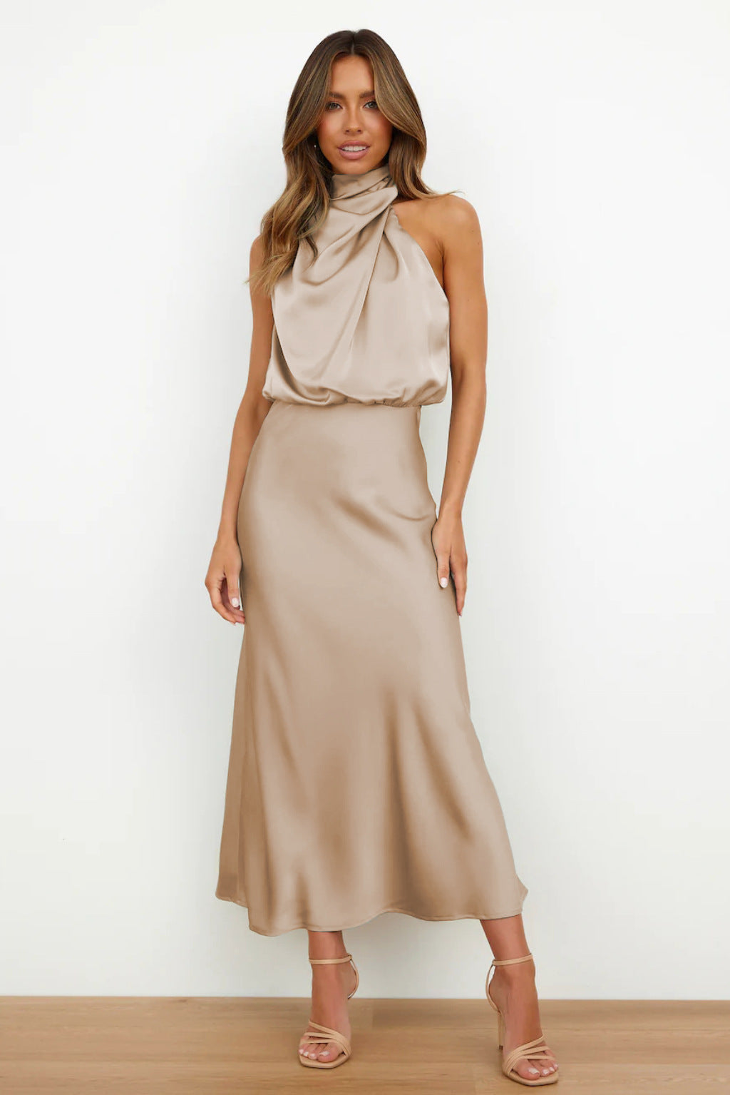 Marcela Aesthetic Satin Evening Dress Premium Wardrobe Essential
