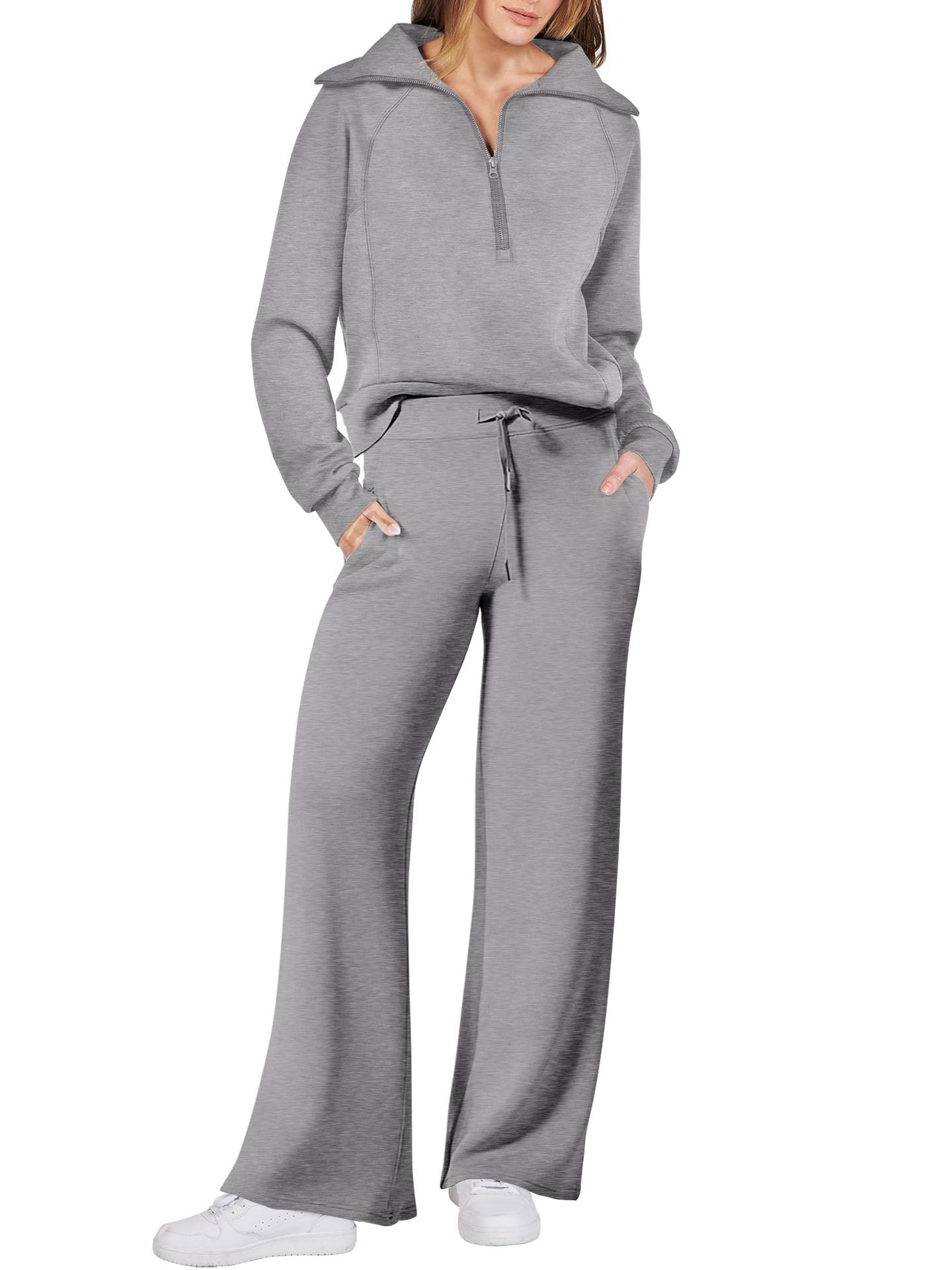 Navy Collar Half Zip Suit