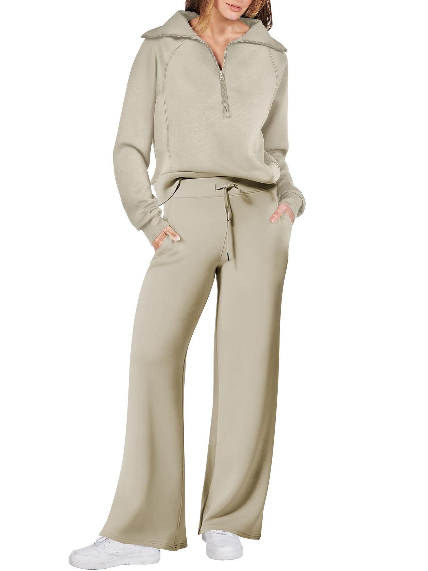 Navy Collar Half Zip Suit