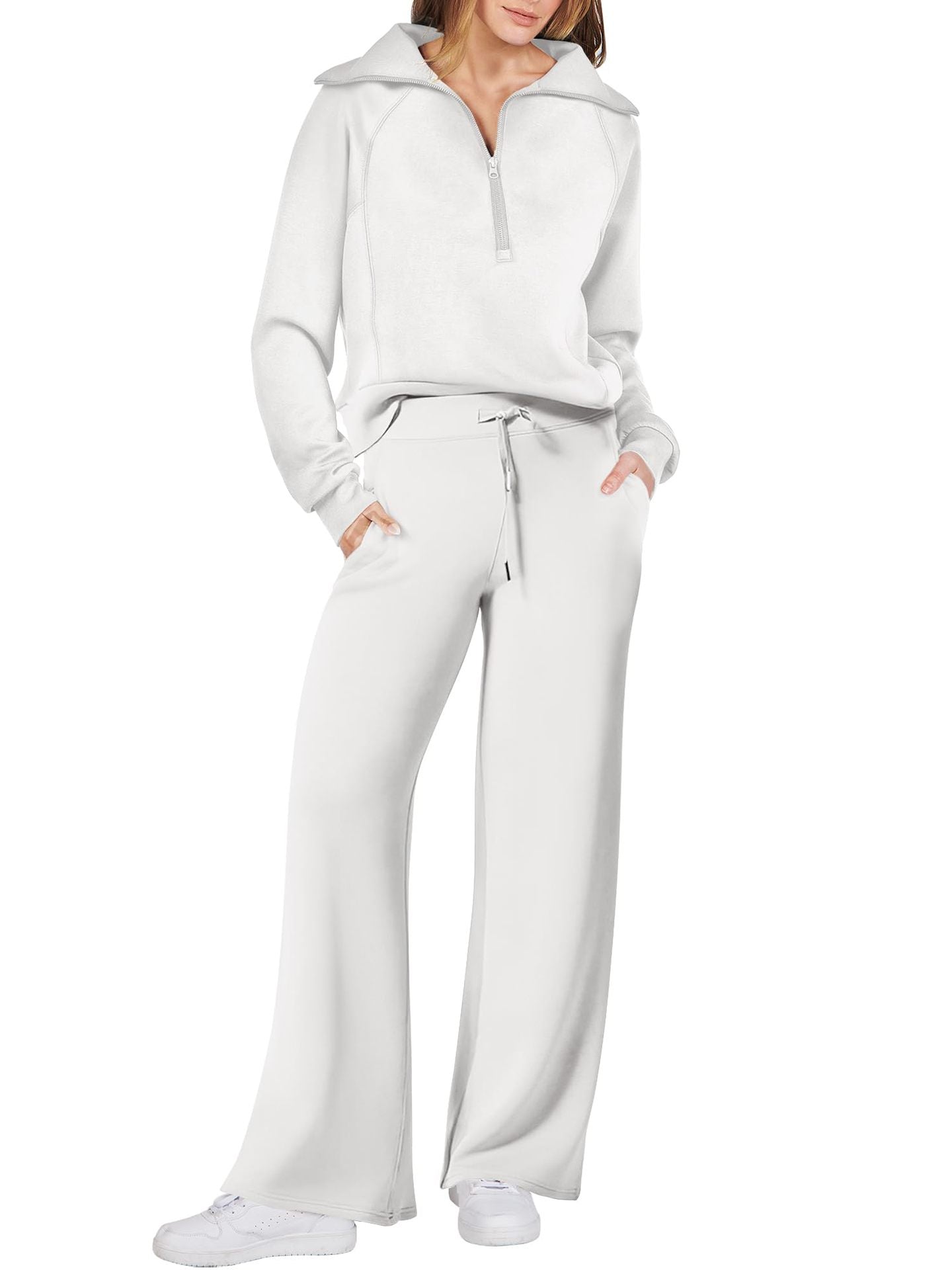 Navy Collar Half Zip Suit
