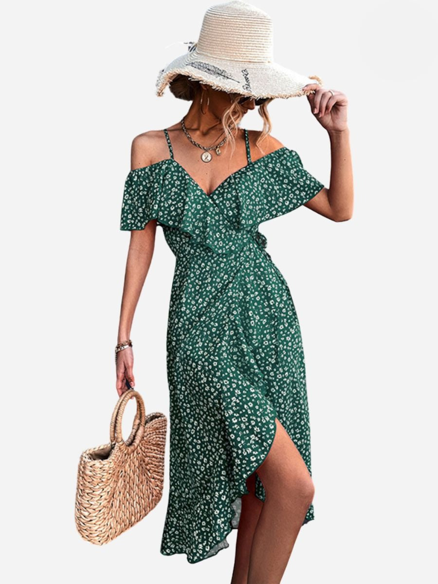 Angelines Elevated Strappy Floral Dress Evening Wear Edit