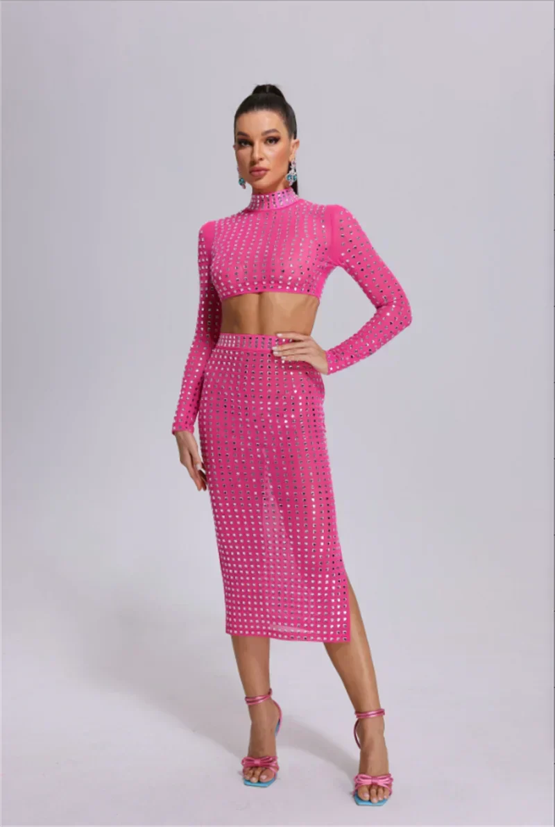 Mesh Top Skirt Sparkling Party Dress